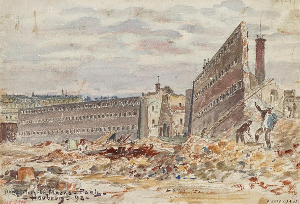 D√©molition De La Prison Mazas, 23, 25 Boulevard Diderot (PRT_15288) - Canvas Art Print - 24in X 16in