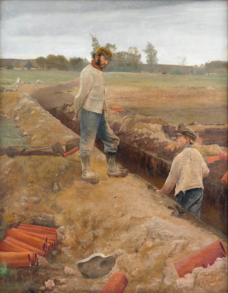 Drain Diggers (1885) (PRT_15292) - Canvas Art Print - 15in X 20in