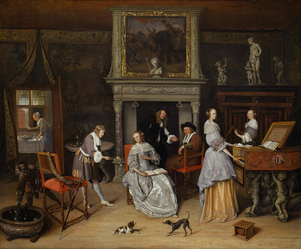 Fantasy Interior With Jan Steen And The Family Of Gerrit Schouten (PRT_15306) - Canvas Art Print - 23in X 19in