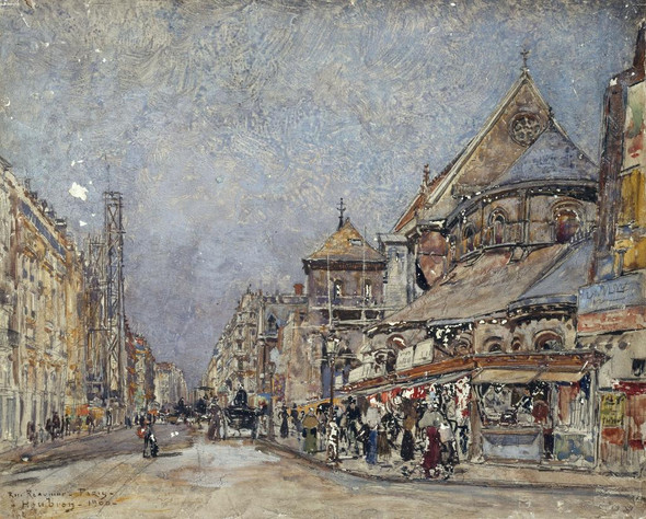 La Rue R√©aumur Et Le Chevet De L‚Äô√©glise Saint-Martin-des-Champs (1900) (PRT_15350) - Canvas Art Print - 25in X 20in