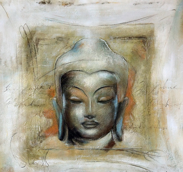 buddha, brown buddha, buddha wih eyes closed, face of buddha, smiling buddha, gautam budhha