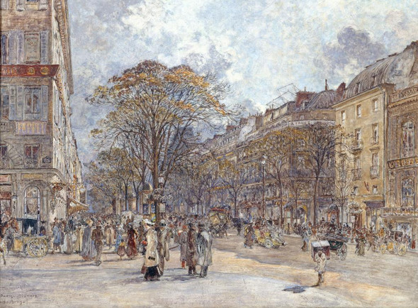 Le Boulevard Des Italiens, Aspect Du Matin (1902-1903) (PRT_15357) - Canvas Art Print - 25in X 18in