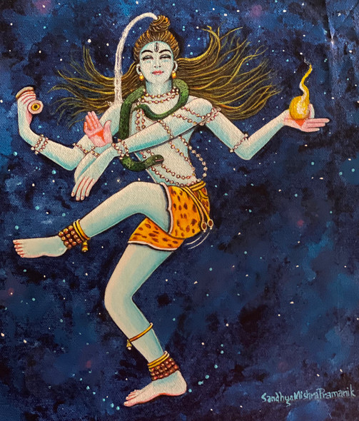 Shiva Alakh Niranjan (ART_8370_67183) - Handpainted Art Painting - 9in X 10in