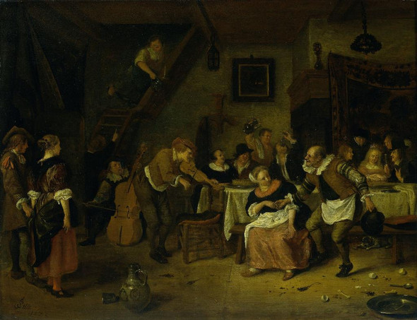 Peasant Wedding (1672) (PRT_15393) - Canvas Art Print - 21in X 16in