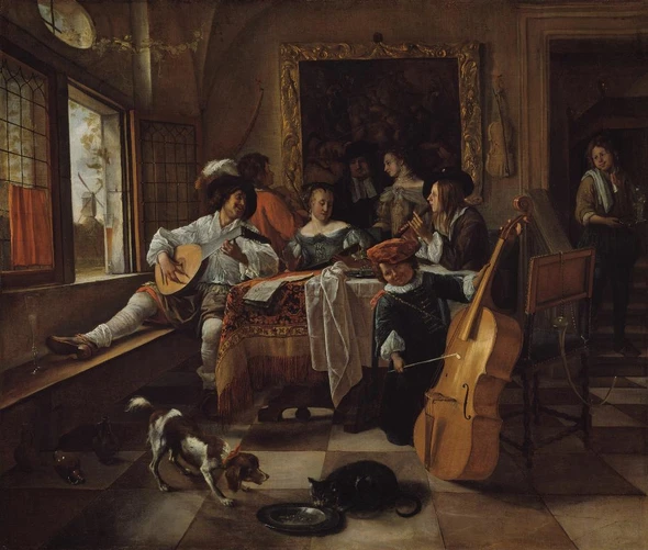 The Family Concert (1666) (PRT_15457) - Canvas Art Print - 18in X 16in