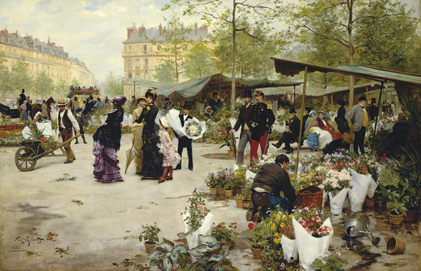 The Lower Market, Paris (1881) (PRT_15472) - Canvas Art Print - 25in X 16in