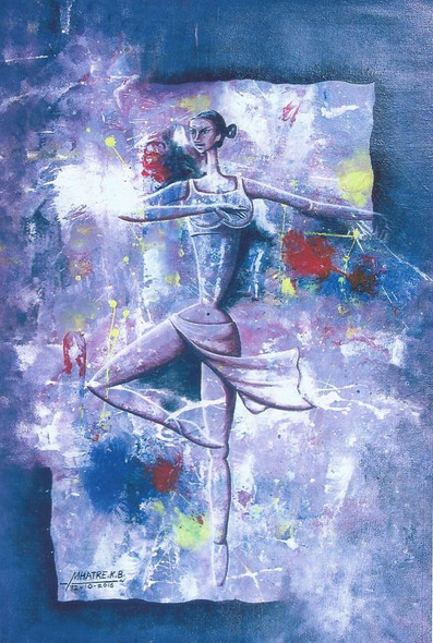 Dance In Soul 3 (ART_1230_13363) - Handpainted Art Painting - 12in X 18in