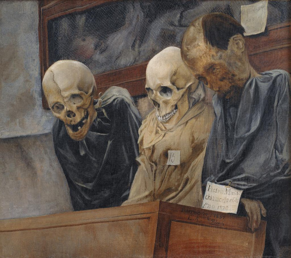 Three Skulls From Convento Dei Cappucini At Palermo (1894) (PRT_15496) - Canvas Art Print - 34in X 30in
