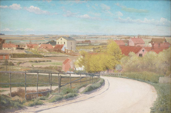 View From A Road Near N√¶stved, Zealand (1892 ‚Äì 1896) (PRT_15501) - Canvas Art Print - 25in X 17in