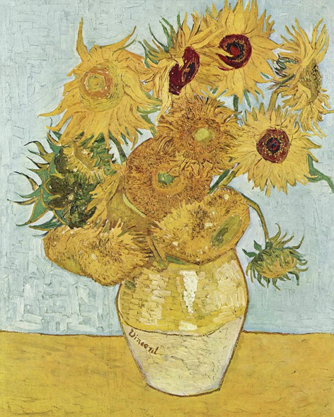 Vincent Van Gogh Vase With Twelve Sunflowers (PRT_15527) - Canvas Art Print - 13in X 17in