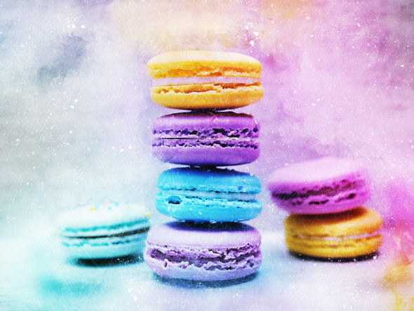 Cake Macaroon  (PRT_7809_67679) - Canvas Art Print - 23in X 17in