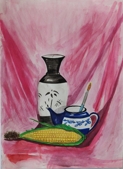 Still life (ART_8629_67984) - Handpainted Art Painting - 12in X 17in