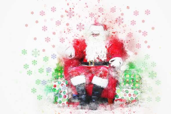 Christmas Santa Claus  (PRT_7809_68020) - Canvas Art Print - 24in X 16in