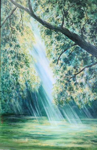 Morning Rays (ART_1559_68267) - Handpainted Art Painting - 20in X 30in