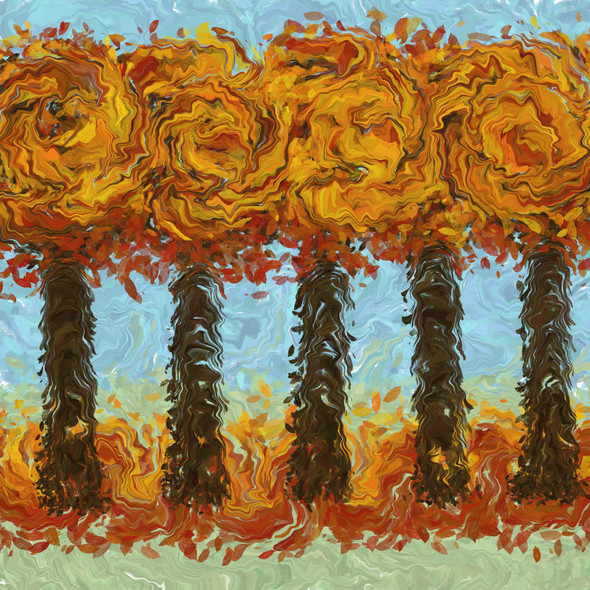 Fall Leaves (PRT_8649_68651) - Canvas Art Print - 20in X 20in
