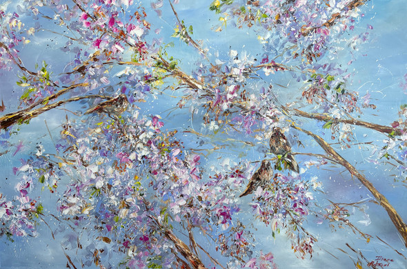 Blooming Branches (PRT_5785_66802) - Canvas Art Print - 47in X 32in