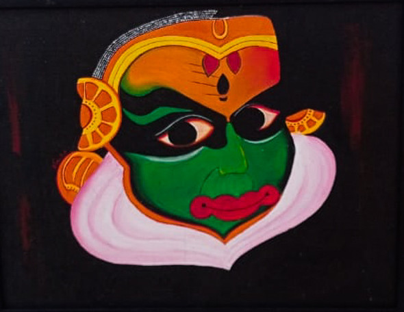 Kathakali (ART_8723_69077) - Handpainted Art Painting - 17in X 13in