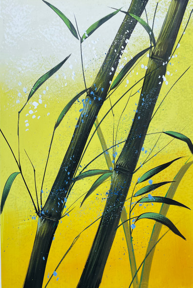 BAMBOO TREE PAINTING BY ARTOHOLIC (ART_3319_69171) - Handpainted Art Painting - 24in X 36in