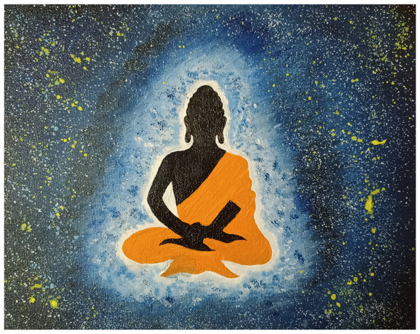 Buddha-Art-RAS-0003 (ART_8733_69208) - Handpainted Art Painting - 10in X 8in