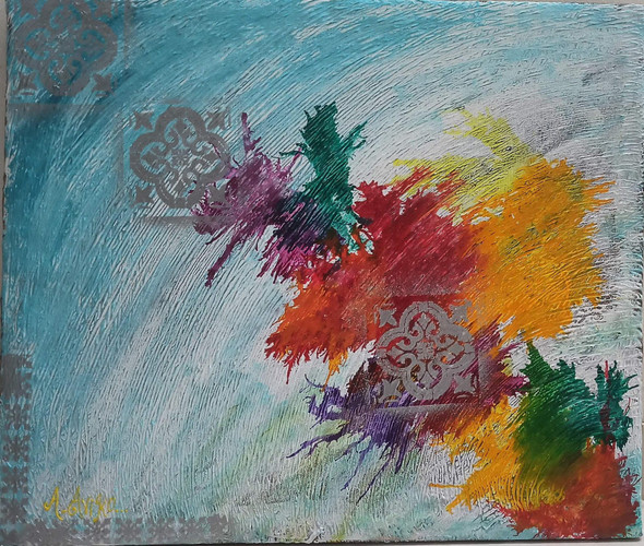 Colourful Imagination    (ART_8743_69350) - Handpainted Art Painting - 20in X 17in