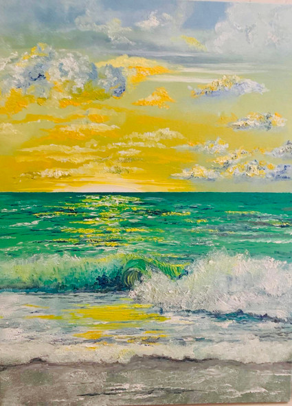 The sun is playing (ART_8737_69269) - Handpainted Art Painting - 18in X 24in