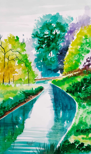 Water Color Landscape Painting in Jaipur at best price by Madhu