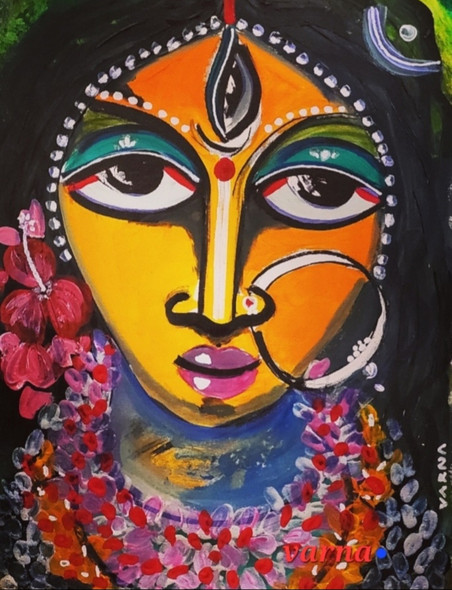 SHAKTI (ART_8079_70019) - Handpainted Art Painting - 13in X 17in
