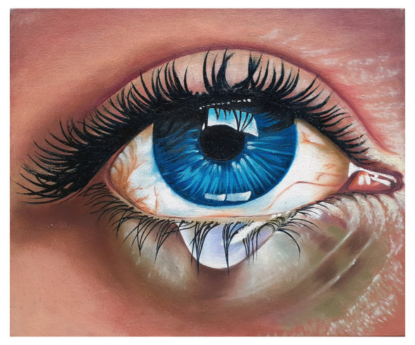 EYE 1 (ART_8790_69977) - Handpainted Art Painting - 12in X 10in