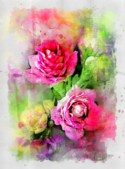 Flower Leaf  Pink Plant (PRT_7809_70190) - Canvas Art Print - 22in X 29in