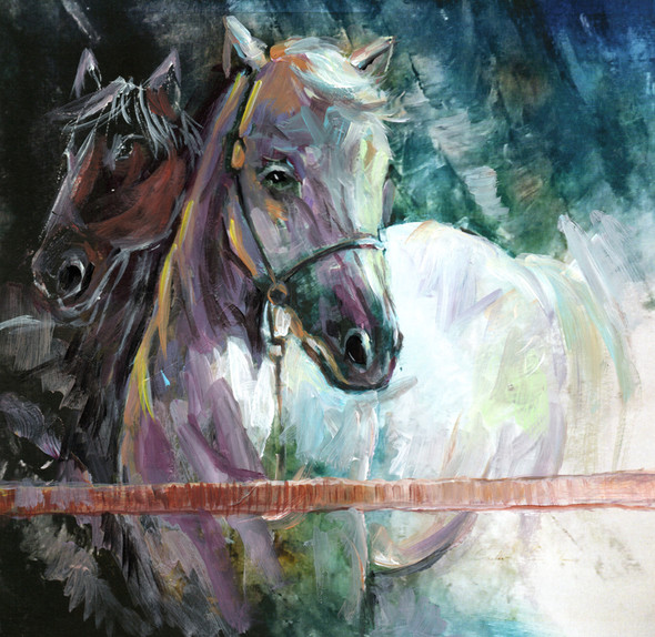 Horse 4 (ART_1038_70326) - Handpainted Art Painting - 24in X 24in