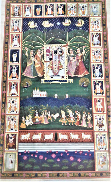 Shree Nath ji Pichwai Painting (ART_8806_70198) - Handpainted Art Painting - 36in X 60in