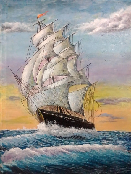 Ocean Beauty (ART_5868_70361) - Handpainted Art Painting - 23in X 35in
