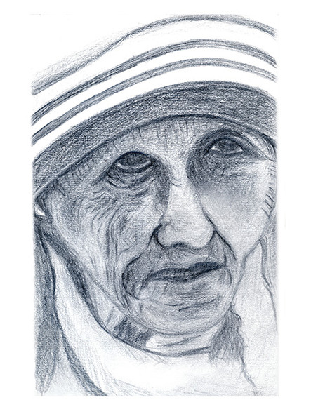 Mother Teresa (PRT_8822_70829) - Canvas Art Print - 9in X 12in