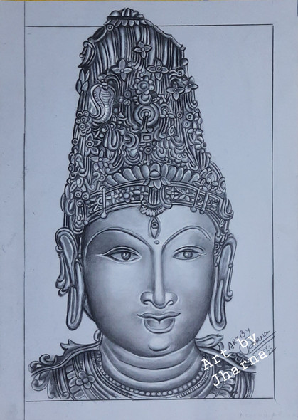 Konerirajapuram Temple¬†...Sculpture  (ART_8786_70984) - Handpainted Art Painting - 11in X 14in