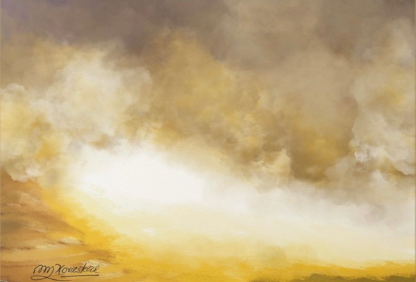 Digital Artwork - Abstract Sand Storm in Rajasthan by Artist Bhanudas K Toraskar (PRT_8719_70980) - Canvas Art Print - 36in X 24in