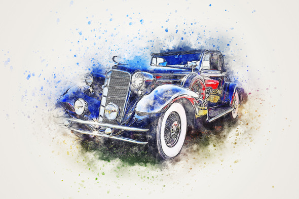 Car_Old_13 (PRT_7809_71219) - Canvas Art Print - 26in X 17in