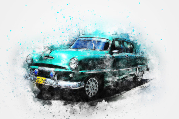 Car_Old_12 (PRT_7809_71218) - Canvas Art Print - 26in X 17in