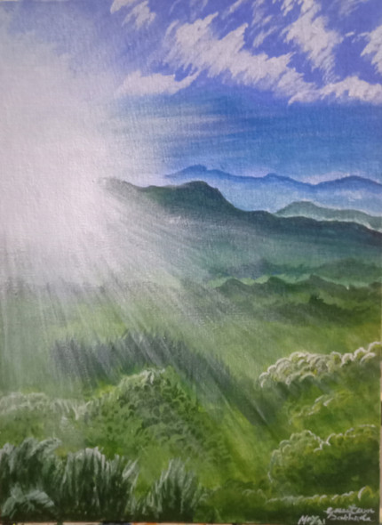 Fog (ART_8859_71087) - Handpainted Art Painting - 12in X 18in