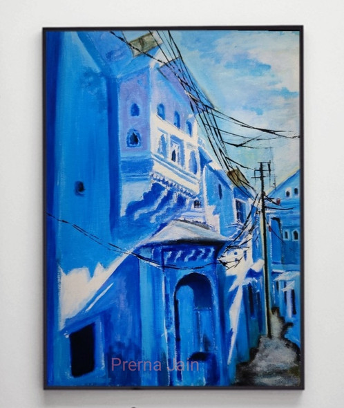 Street Rajasthan (ART_8249_71347) - Handpainted Art Painting - 11in X 15in