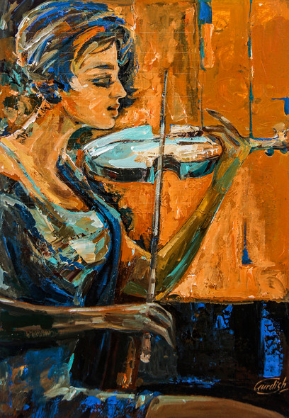 Music Painting-The Weekend (ART_2571_49823) - Handpainted Art Painting - 18in X 26in