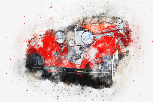 Car Old (PRT_7809_71537) - Canvas Art Print - 26in X 17in