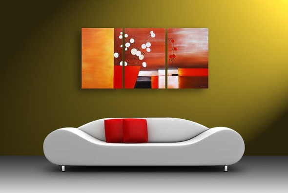 Fresh Art - Handpainted Art Painting - 48in X 24in (16in X 24in each X 3pcs)