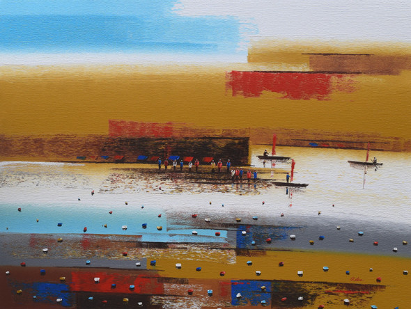 Abstract Landscape (ART_7775_71708) - Handpainted Art Painting - 48in X 36in