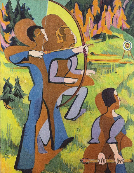 Archers (1935) By Ernst Ludwig Kirchner (PRT_15624) - Canvas Art Print - 21in X 27in