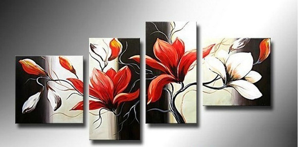 Elegant - 72in x 24in (Details Inside),RTCSD_23_7224,Multipiece, Floral,Flowers - 100% Handpainted Buy Painting Online in India.,