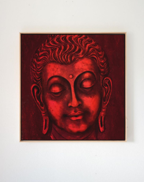 Lord Buddha - Peaceful Art (PRT_7990_72441) - Canvas Art Print - 24in X 24in