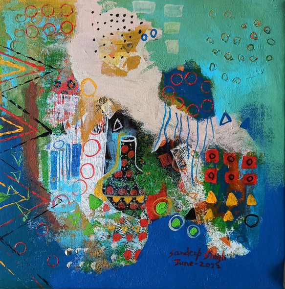Democracy-1 (ART_8915_72426) - Handpainted Art Painting - 18in X 18in