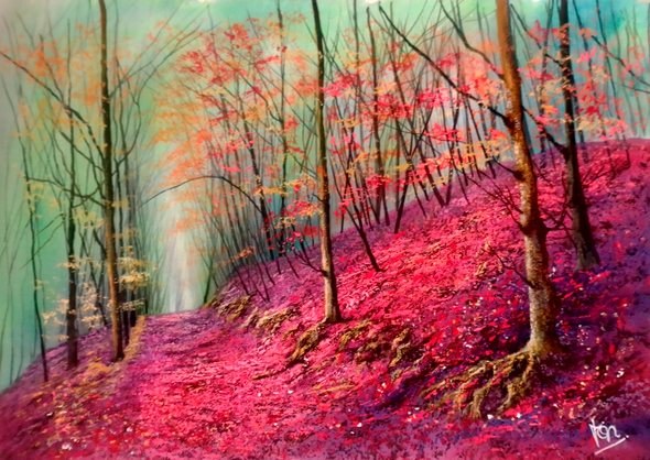 Pathway glory (ART_5868_72609) - Handpainted Art Painting - 36in X 23in