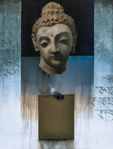 Buddha (Series 2) (ART_5550_69801) - Handpainted Art Painting - 36in X 48in