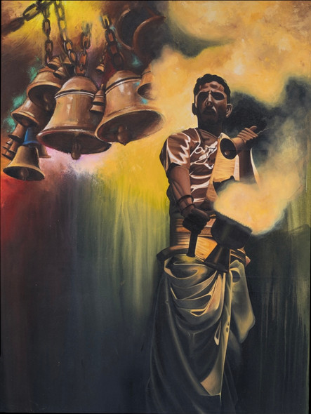 Soul Of Vanaras (ART_5550_68074) - Handpainted Art Painting - 36in X 48in